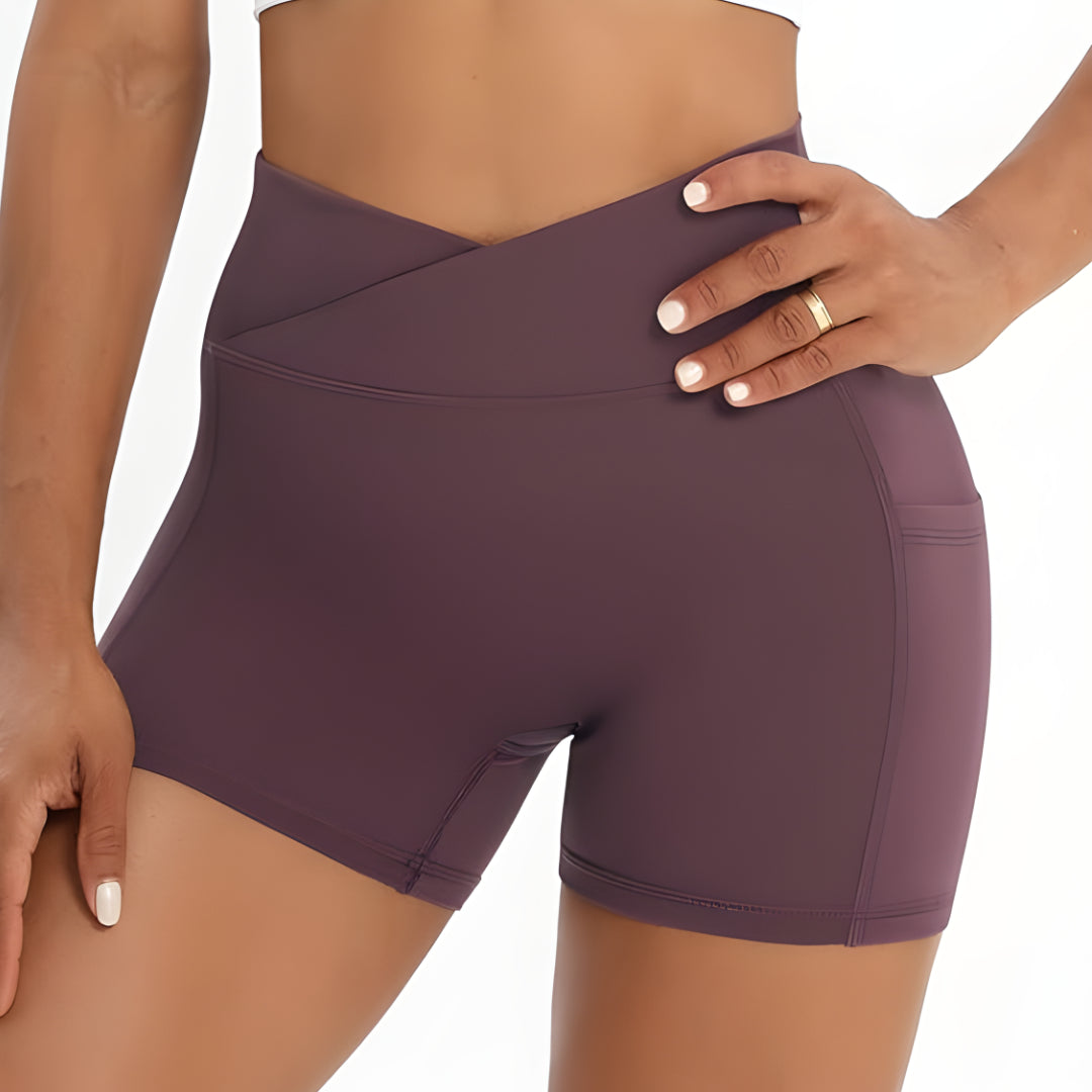 Women Workout Shorts | Cross Waist