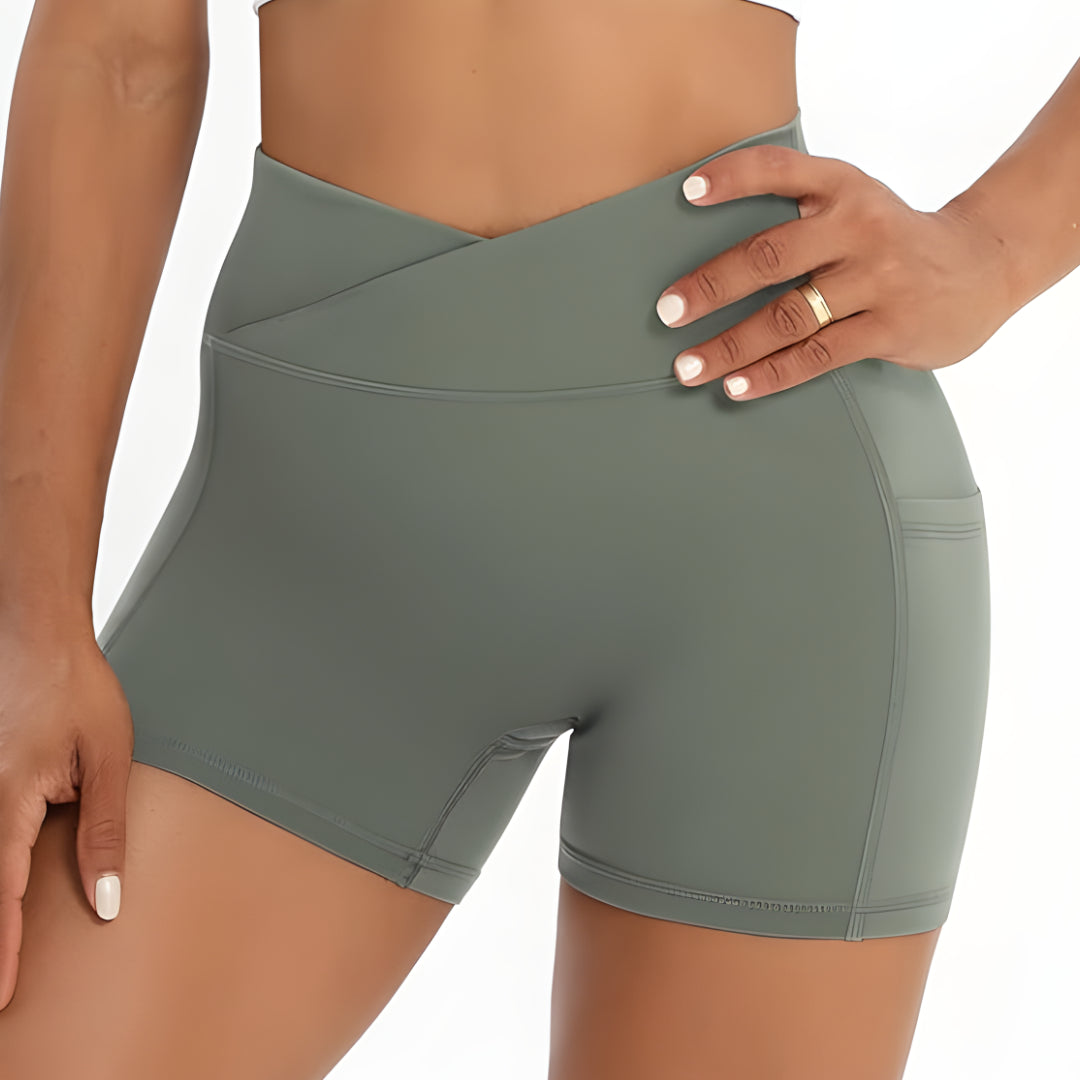 Women Workout Shorts | Cross Waist